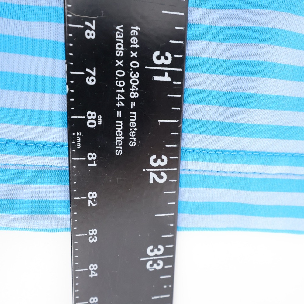 Peter Millar Summer Comfort Striped Polo Shirt Blue Short Sleeve Mens Large - Picture 7 of 8